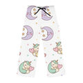 Cute Unicorn Moon Pajama Pants — Women's Sleepwear with Pastel Stars & Hearts